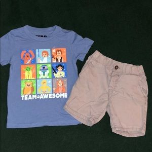 Disney Star Wars Shirt with Carters Short